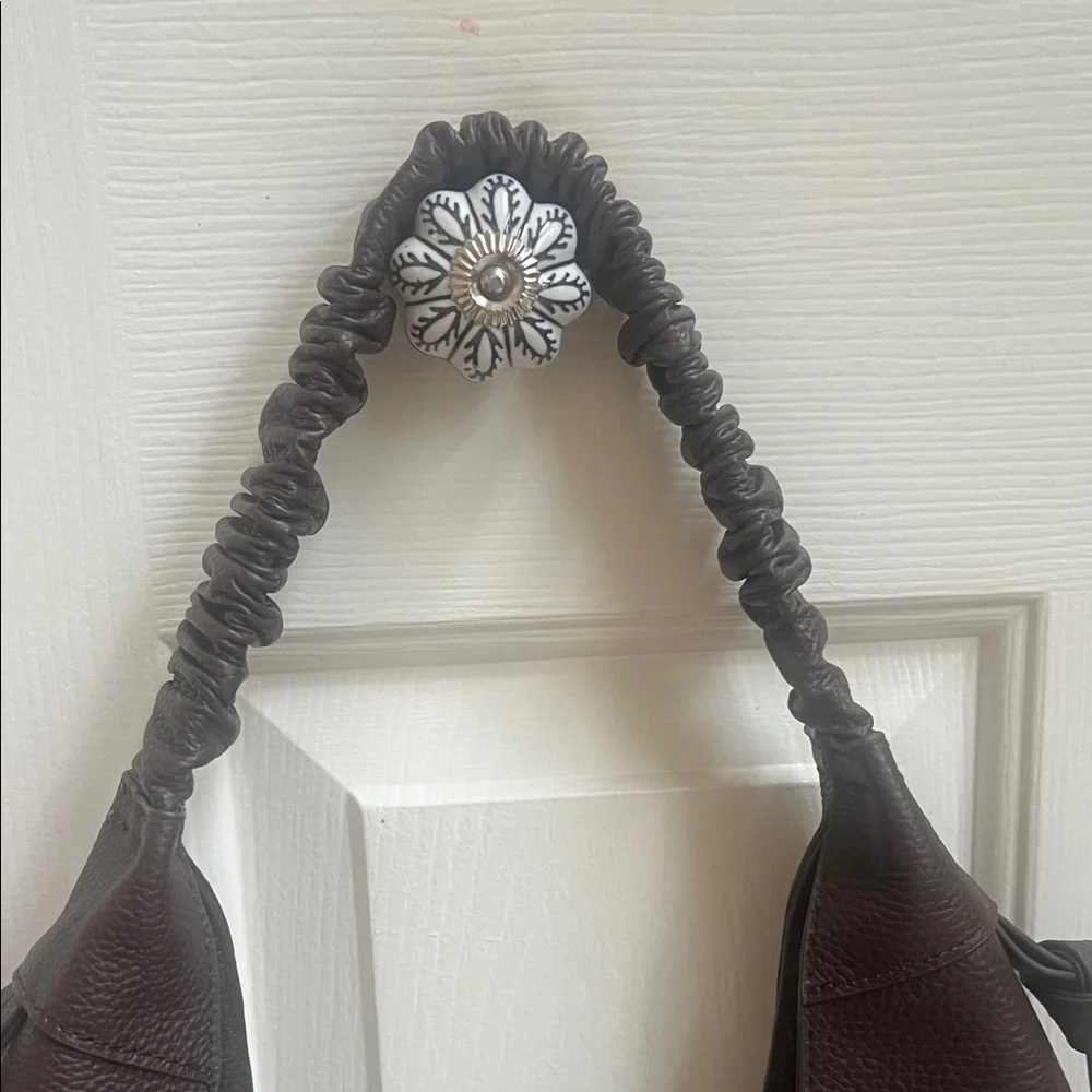 NWT LAGGO Elegant Chocolate Brown Leather Hobo Bag